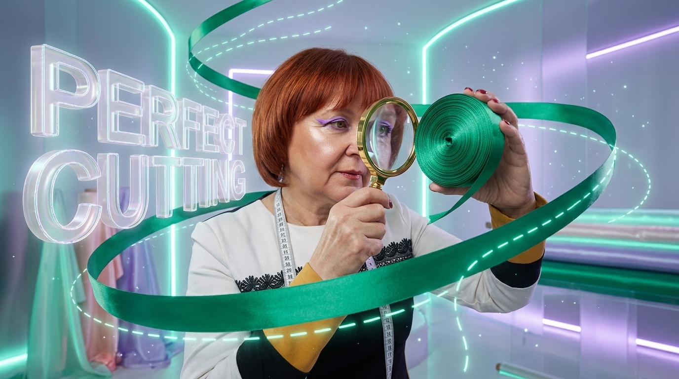 Процесс обработки срезов косой бейкой на швейной машине, показывающий ровную строчку и аккуратный край ткани без лишних заломов.