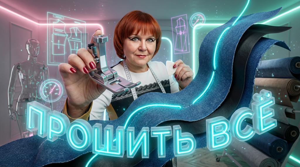 Крупный план иглы: показываем, как прошить толстую ткань на швейной машинке без риска сломать механизм или повредить материал.