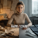 Швея за машинкой, испытывающая напряжение и усталость из-за излишнего перфекционизма при создании новой одежды.