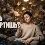Метафорическое изображение человека, анализирующего свои ограничивающие убеждения и пытающегося побороть страх неудачи.