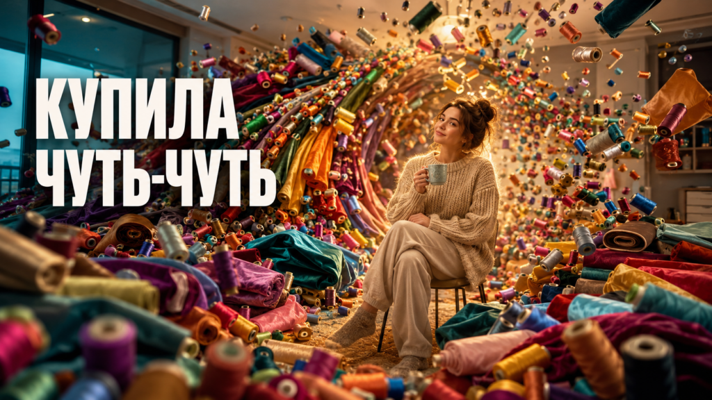 Швейная машинка, ножницы и отрезы хлопковой ткани на столе. Подборка простых идей для тех, кто только начинает заниматься шитьем.