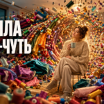 Швейная машинка, ножницы и отрезы хлопковой ткани на столе. Подборка простых идей для тех, кто только начинает заниматься шитьем.