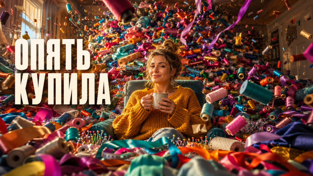 Игла для швейной машины в процессе прокладывания ровной строчки на ткани крупным планом, детали натяжения нити.
