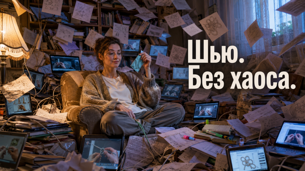 Пошаговая схема освоения шитья: последовательность узлов и приём «сшила — готово» без видеоуроков