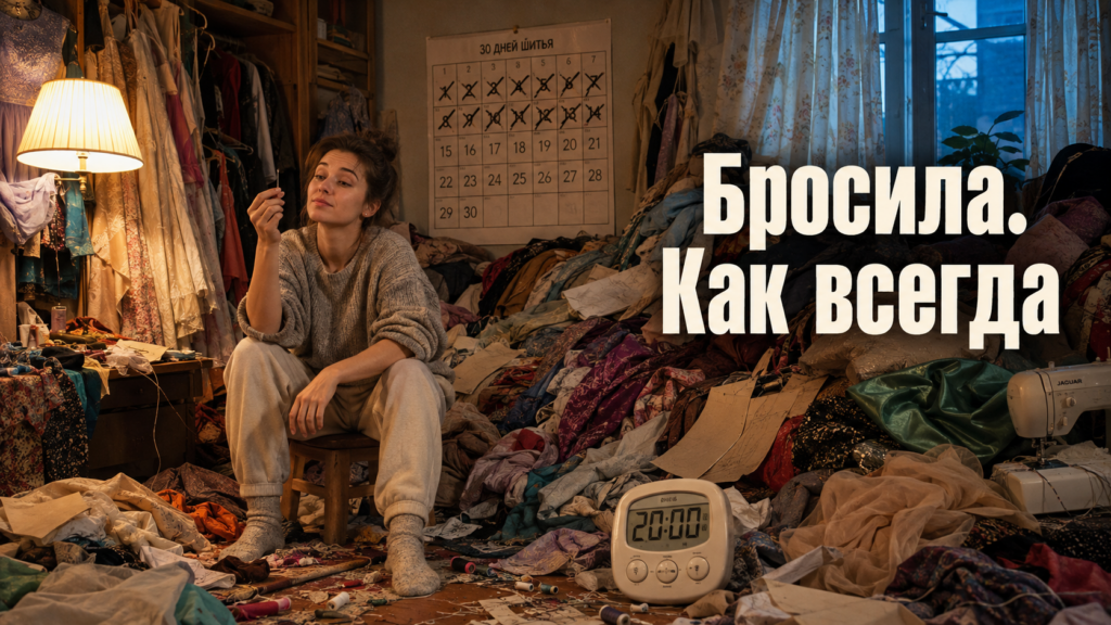 Человек вечером уделяет двадцать минут новой привычке за столом с таймером и блокнотом дома